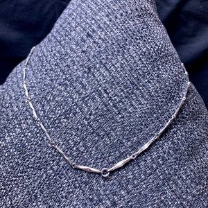 Monet Silver Tone Pannel Link Necklace